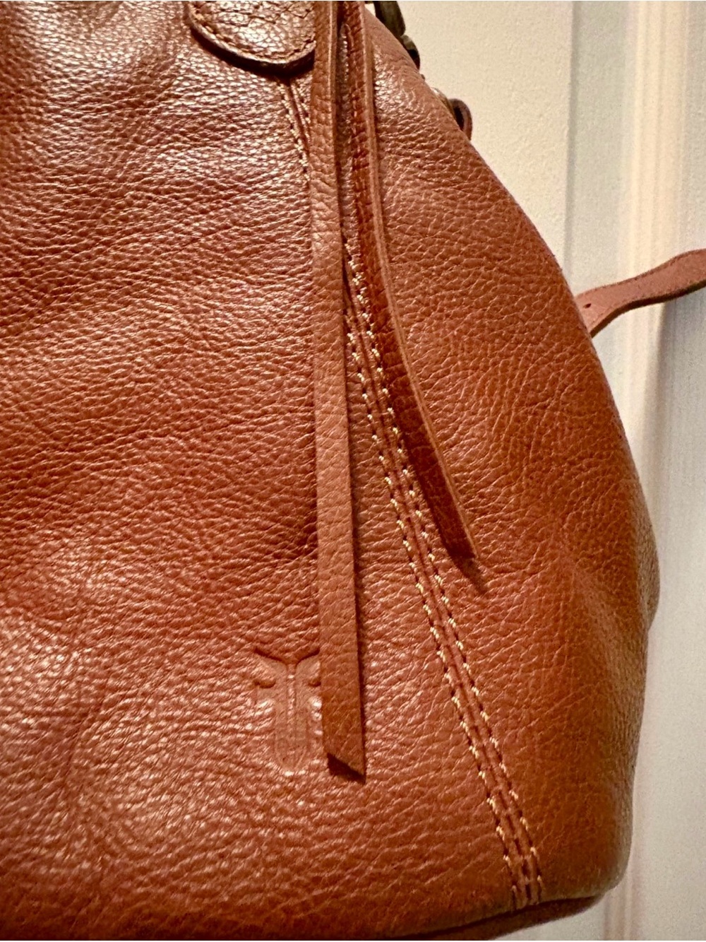 Frye Cognac Brown Leather Shoulder Tote - Picture 9 of 10
